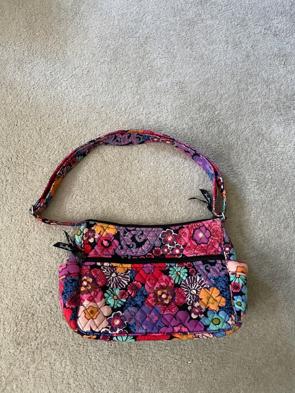 Colorful Quilted Floral Shoulder Bag - Pink Multi VERA BRADLEY